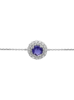Bracelet Brillaxis or blanc 18 carats iolite oxydes