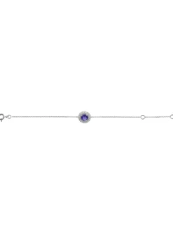 Bracelet Brillaxis or blanc 18 carats iolite oxydes