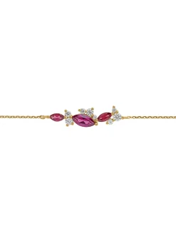 Bracelet Brillaxis or jaune 18K rhodolites oxydes