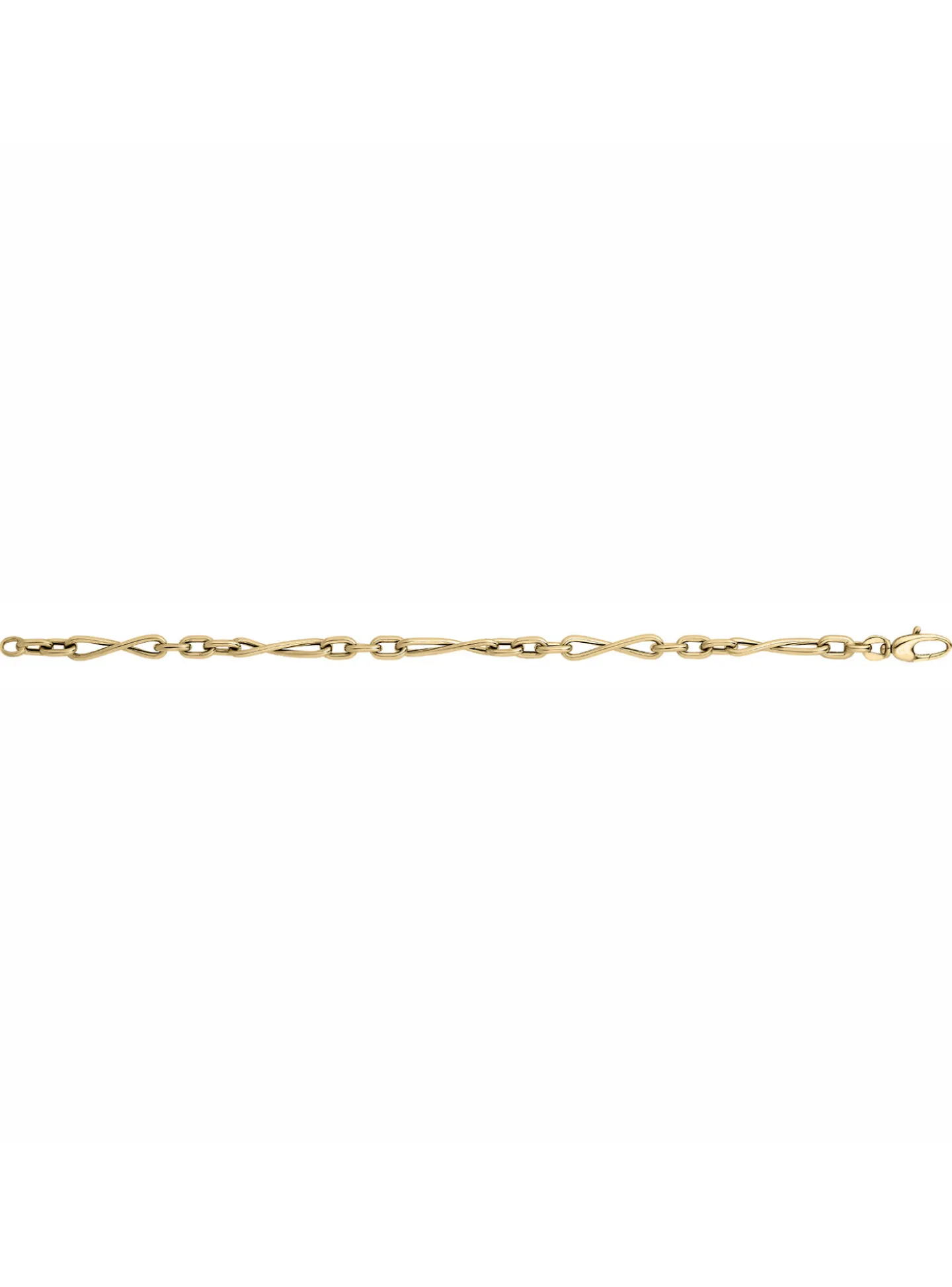 Bracelet Brillaxis or mailles ovales et torsadées