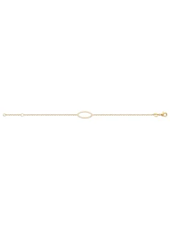 Bracelet Brillaxis ovale pavé plaqué or