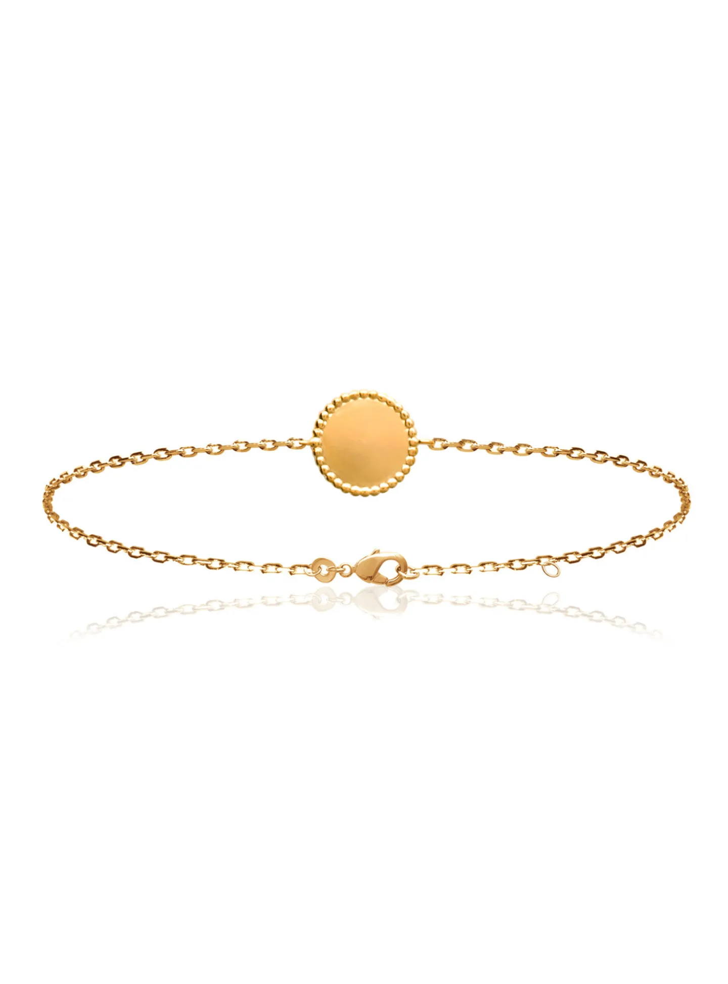 Bracelet Brillaxis pastille perlée plaqué or