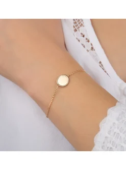 Bracelet Brillaxis pastille perlée plaqué or