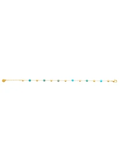 Bracelet Brillaxis perles plaqué or_x005f_x000D_et bleu 18 cm