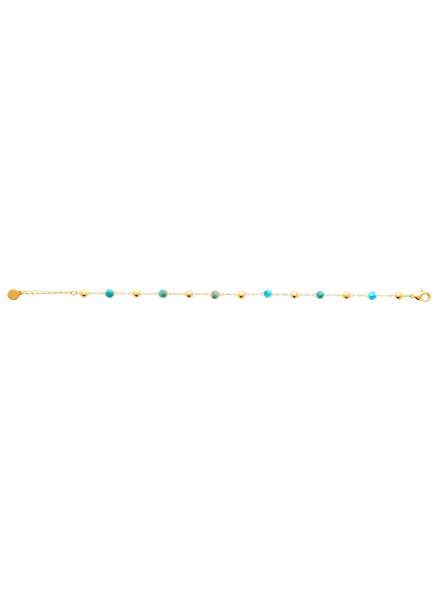 Bracelet Brillaxis perles plaqué or_x005f_x000D_et bleu 18 cm