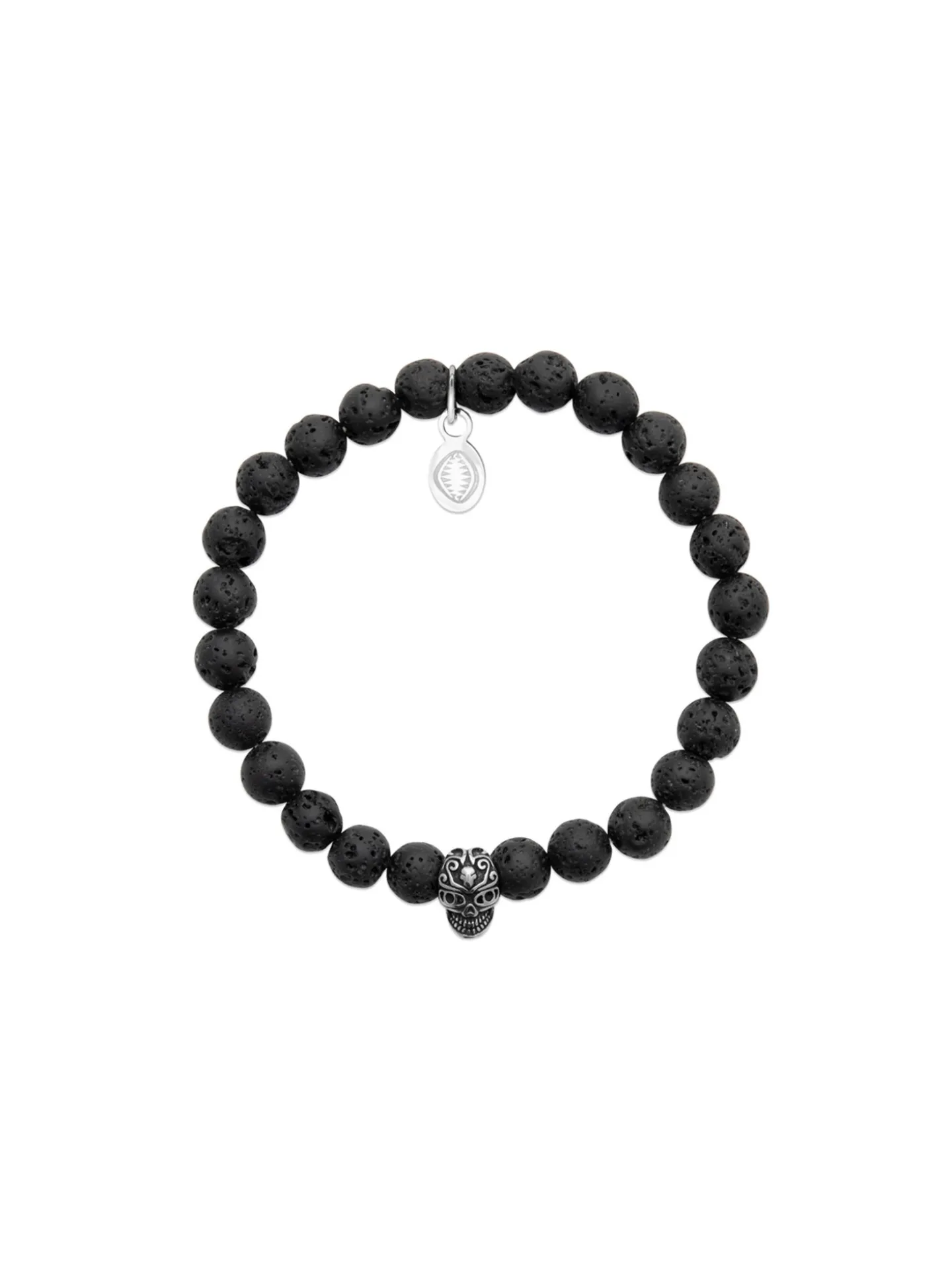 Bracelet Brillaxis Pierre de lave Tête de mort_x005f_x000D_60 mm