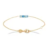 Bracelet Brillaxis plaqué or 3 oxydes bleus