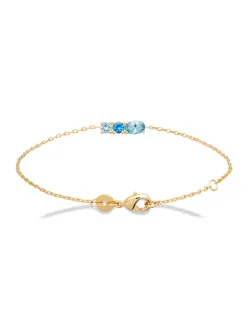 Bracelet Brillaxis plaqué or 3 oxydes bleus