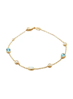 Bracelet Brillaxis plaqué or bleu OZ