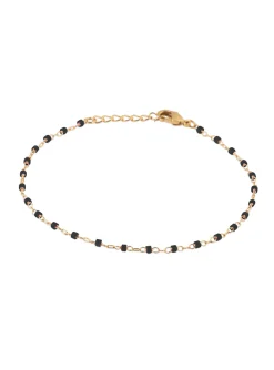 Bracelet Brillaxis plaqué or perles Miyuki noir