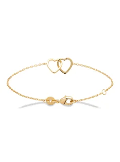 Bracelet Brillaxis plaqué or coeurs entrelacés