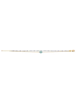 Bracelet Brillaxis plaqué or et perle d'amazonite_x005f_x000D_18 cm