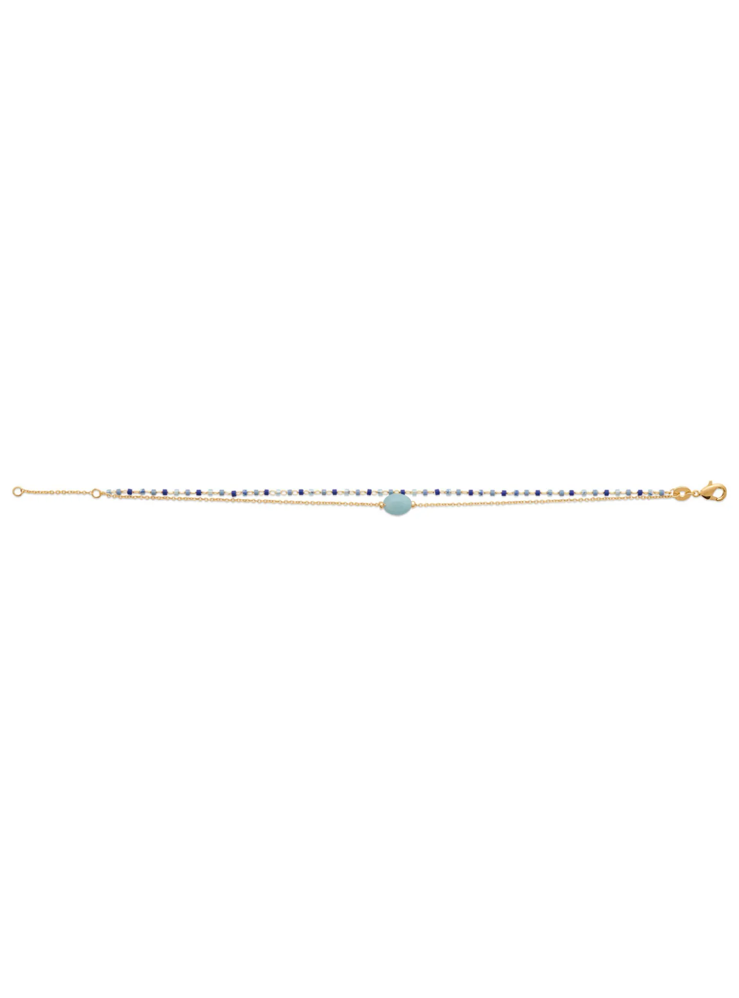 Bracelet Brillaxis plaqué or et perle d'amazonite_x005f_x000D_18 cm