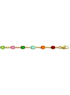 Bracelet Brillaxis plaqué or cristaux multicolores