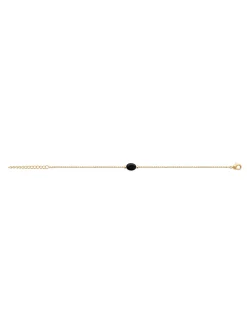 Bracelet Brillaxis plaqué or obsidienne noire