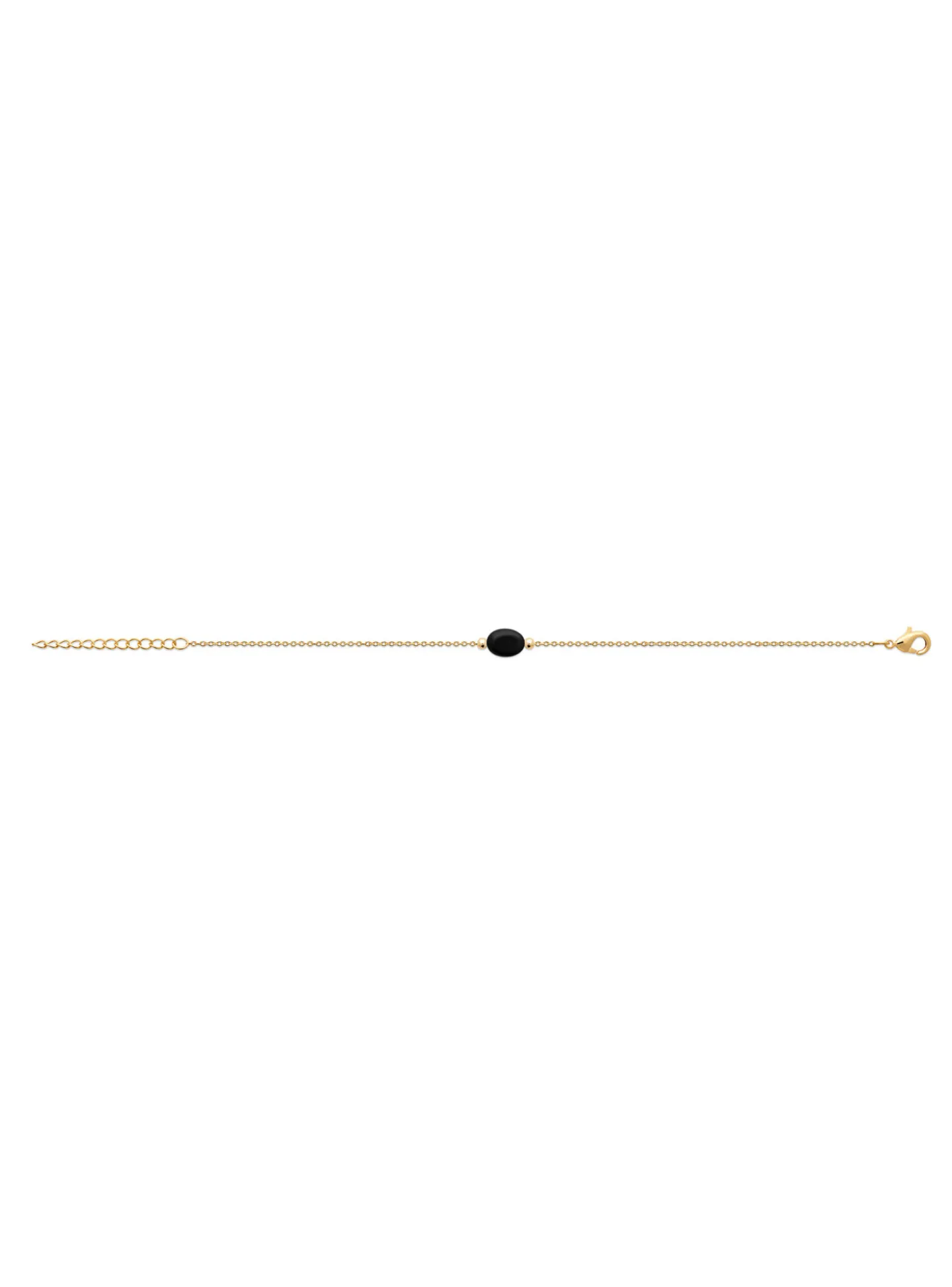 Bracelet Brillaxis plaqué or obsidienne noire