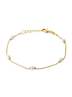 Bracelet Brillaxis plaqué or perles synthétiques