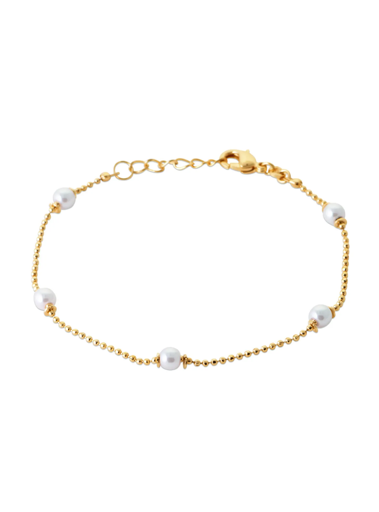Bracelet Brillaxis plaqué or perles synthétiques