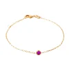 Bracelet Brillaxis plaqué or solitaire rouge