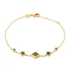 Bracelet Brillaxis plaqué or oxydes verts_x005f_x000D_18 cm