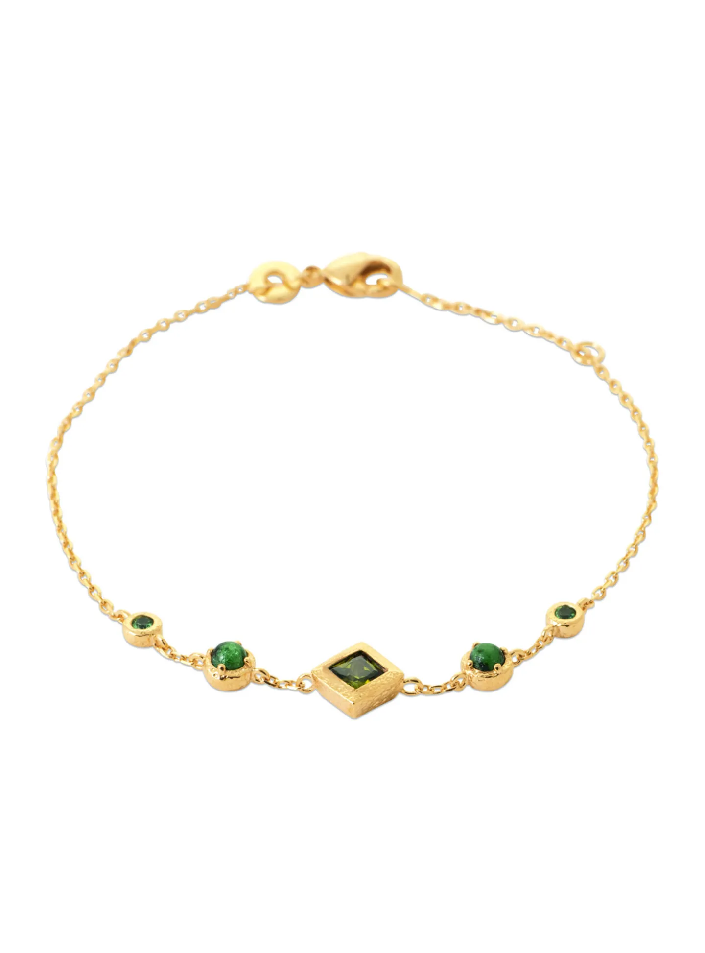 Bracelet Brillaxis plaqué or oxydes verts_x005f_x000D_18 cm