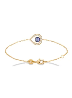 Bracelet Brillaxis plaqué or goutte bleue