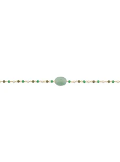 Bracelet Brillaxis plaqué or quartzite vert