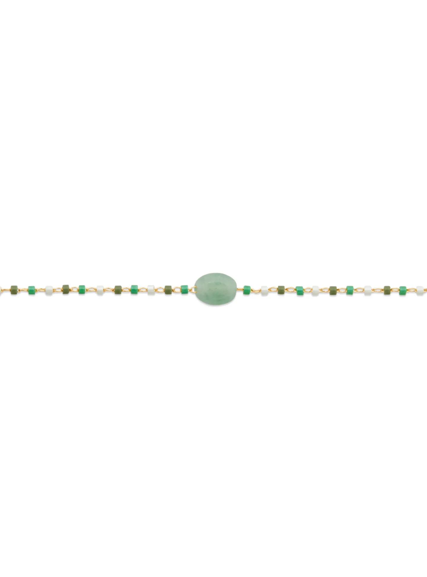 Bracelet Brillaxis plaqué or quartzite vert