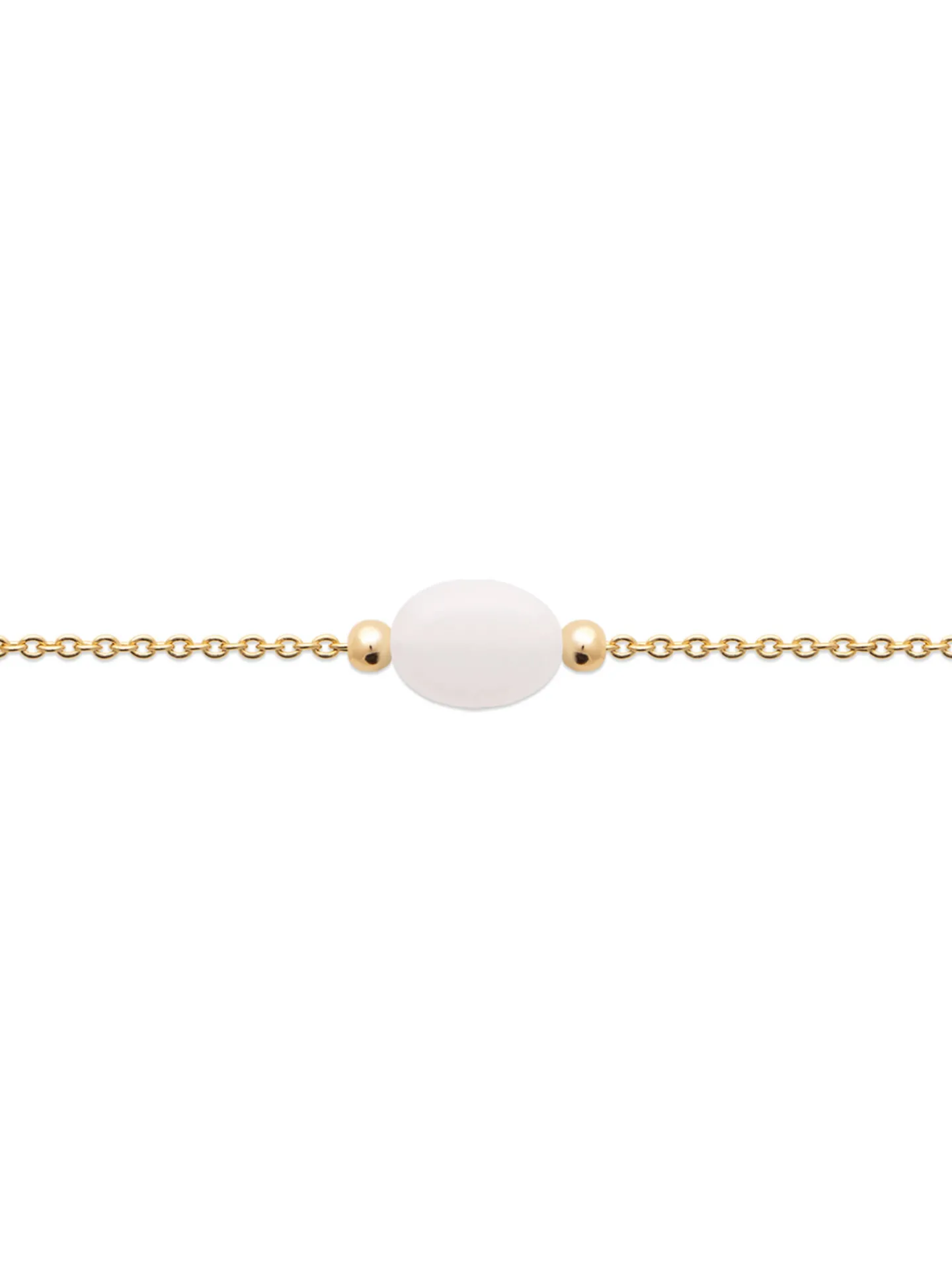 Bracelet Brillaxis plaqué or et pierre lune_x005f_x000D_18 cm