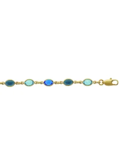 Bracelet Brillaxis plaqué or cristaux bleus