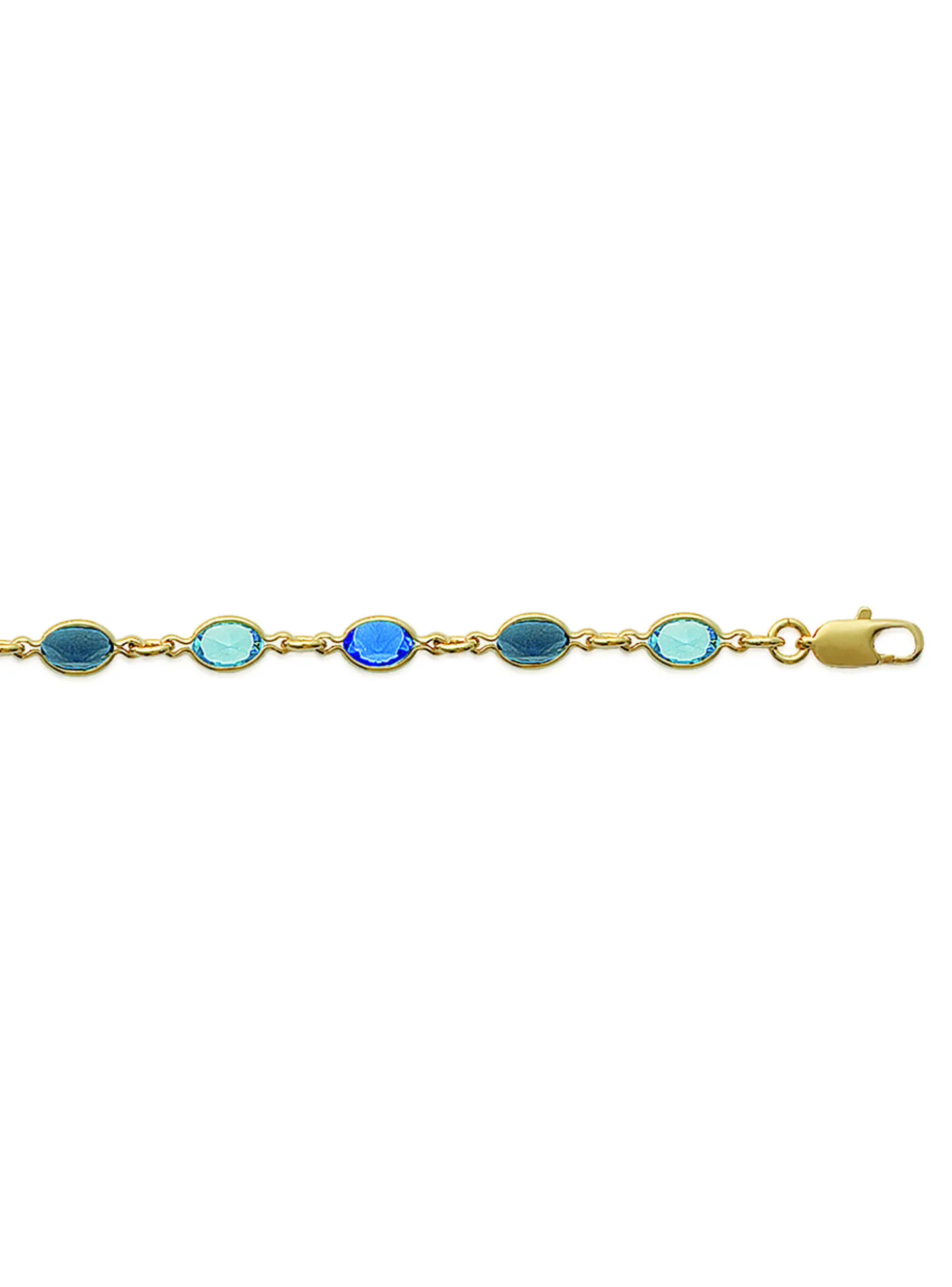 Bracelet Brillaxis plaqué or cristaux bleus