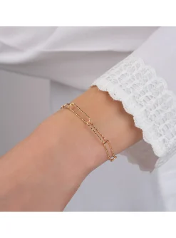 Bracelet Brillaxis plaqué or maille cheval ciselée