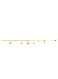 Bracelet Brillaxis plaqué or soleil lune OZ