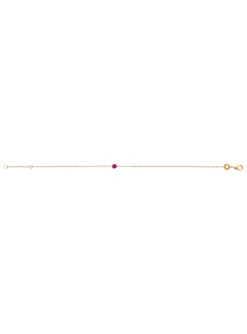 Bracelet Brillaxis plaqué or solitaire rouge