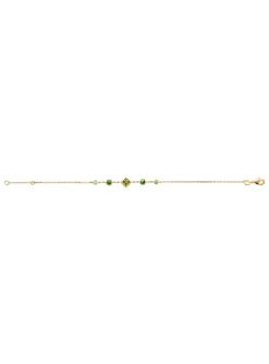 Bracelet Brillaxis plaqué or oxydes verts_x005f_x000D_18 cm