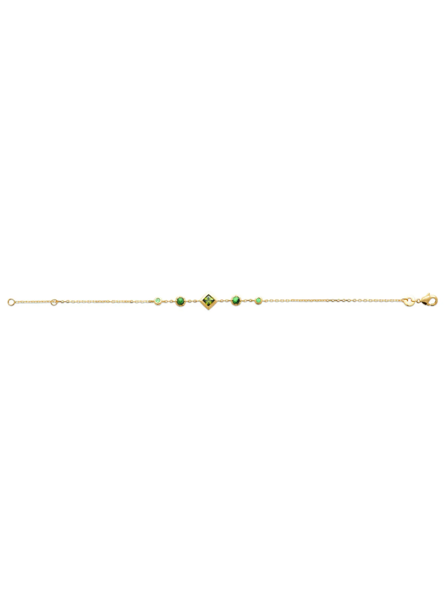 Bracelet Brillaxis plaqué or oxydes verts_x005f_x000D_18 cm