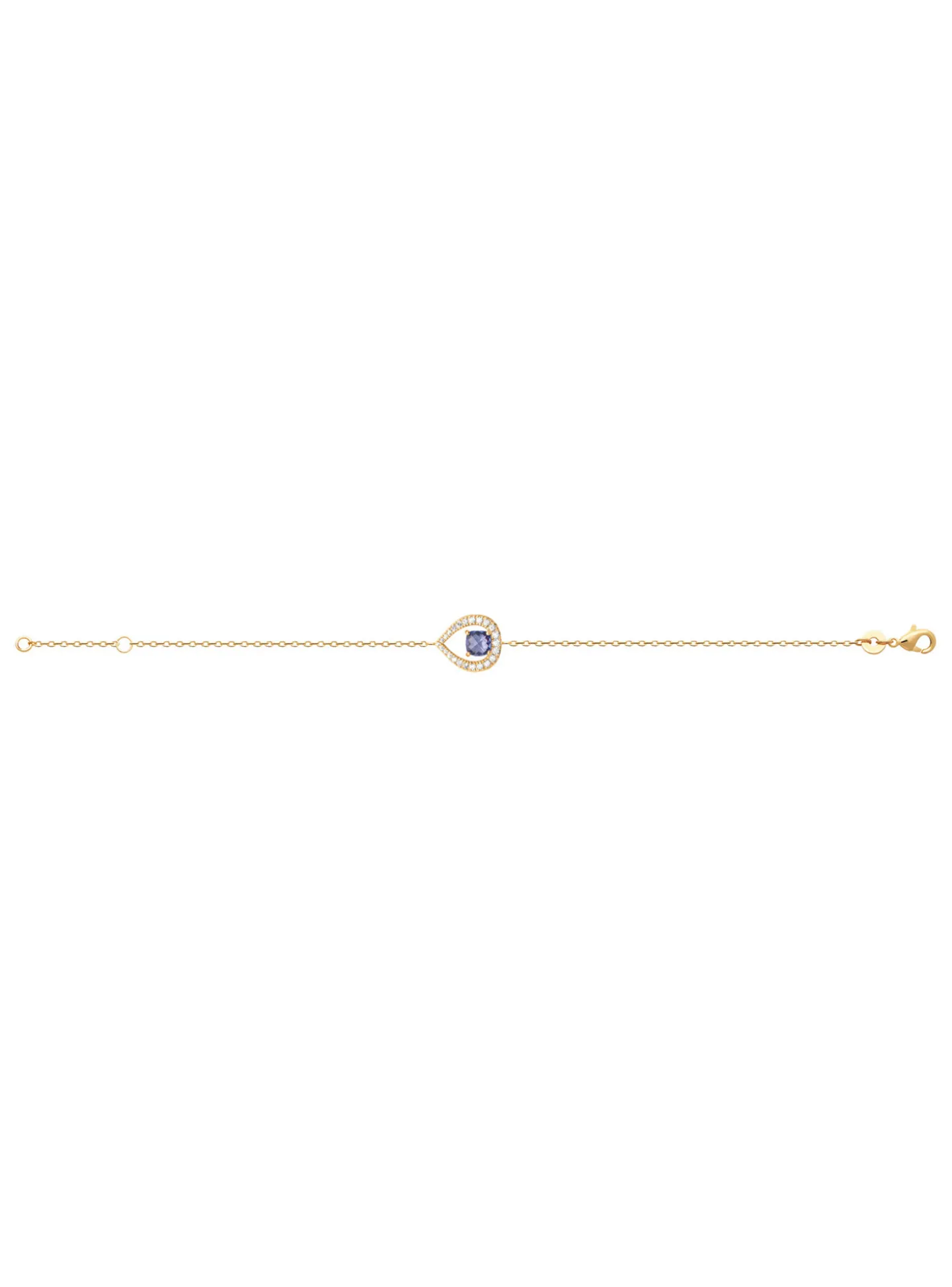 Bracelet Brillaxis plaqué or goutte bleue