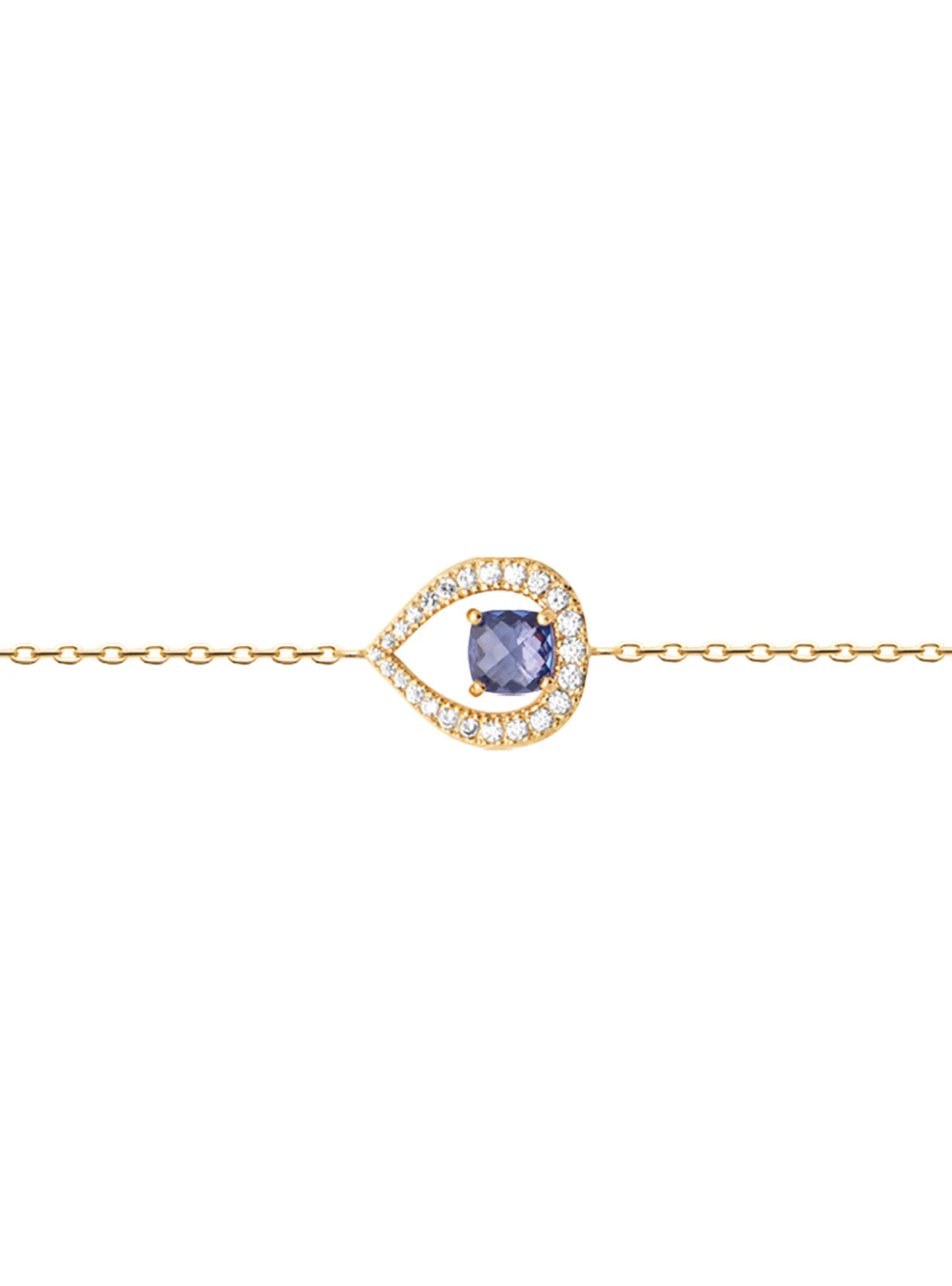 Bracelet Brillaxis plaqué or goutte bleue