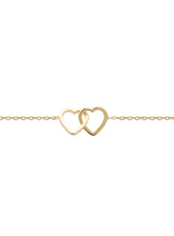 Bracelet Brillaxis plaqué or coeurs entrelacés