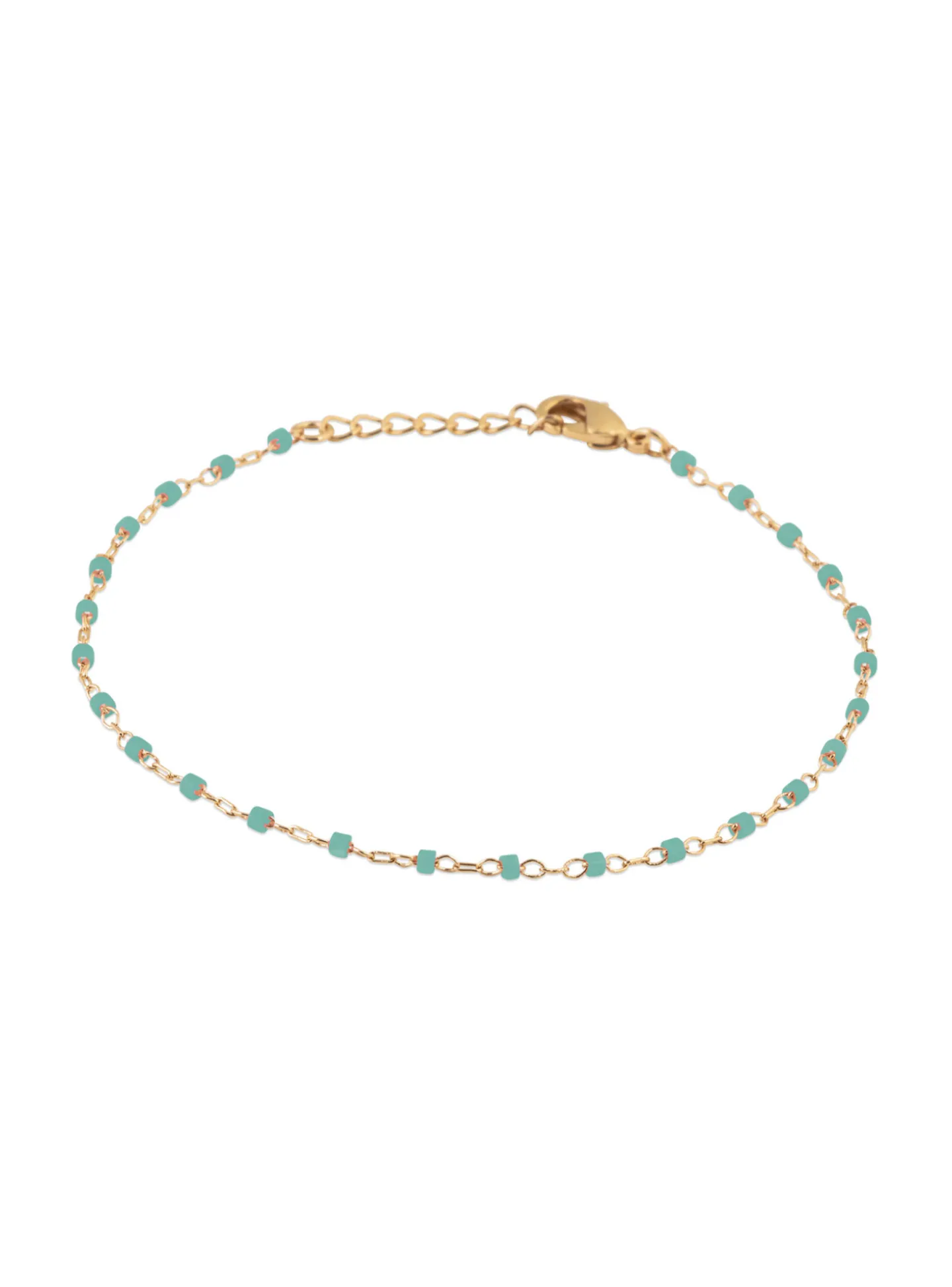 Bracelet Brillaxis plaqué or perles Miyuki turquoise_x005f_x000D_18 cm