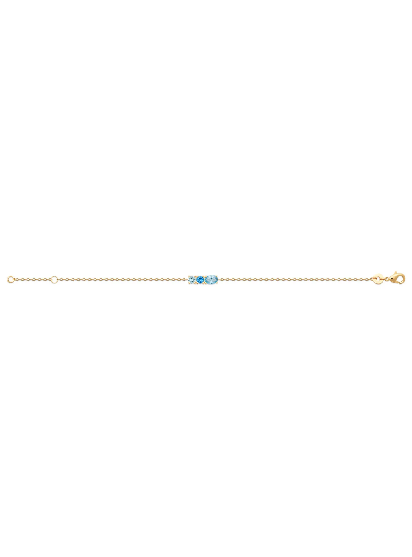 Bracelet Brillaxis plaqué or 3 oxydes bleus