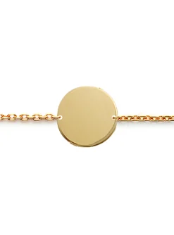 Bracelet Brillaxis plaque ronde dorée