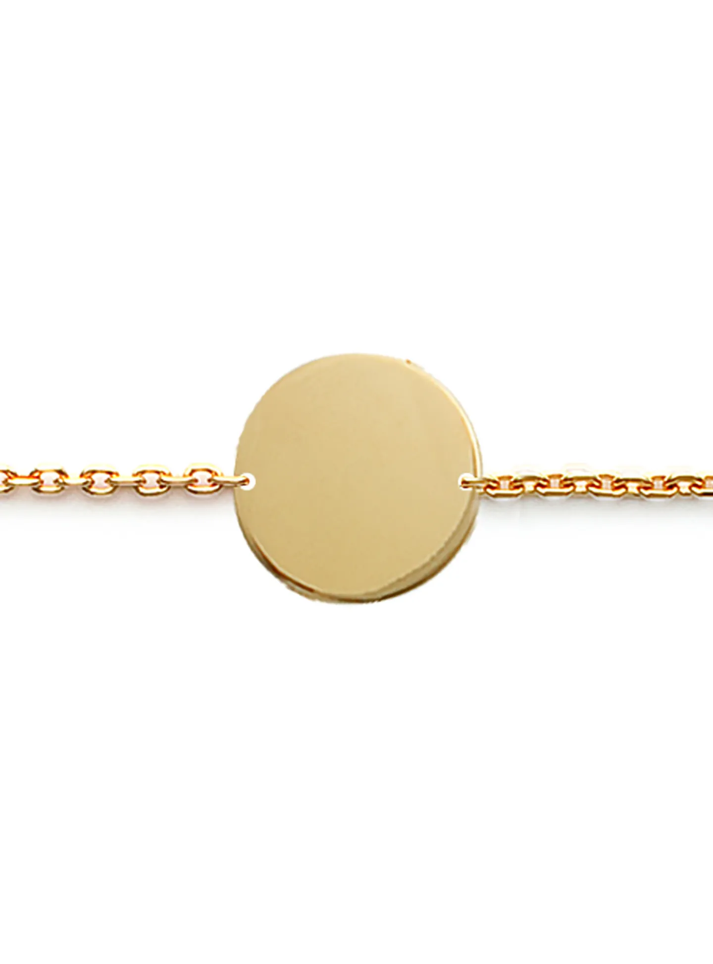 Bracelet Brillaxis plaque ronde dorée