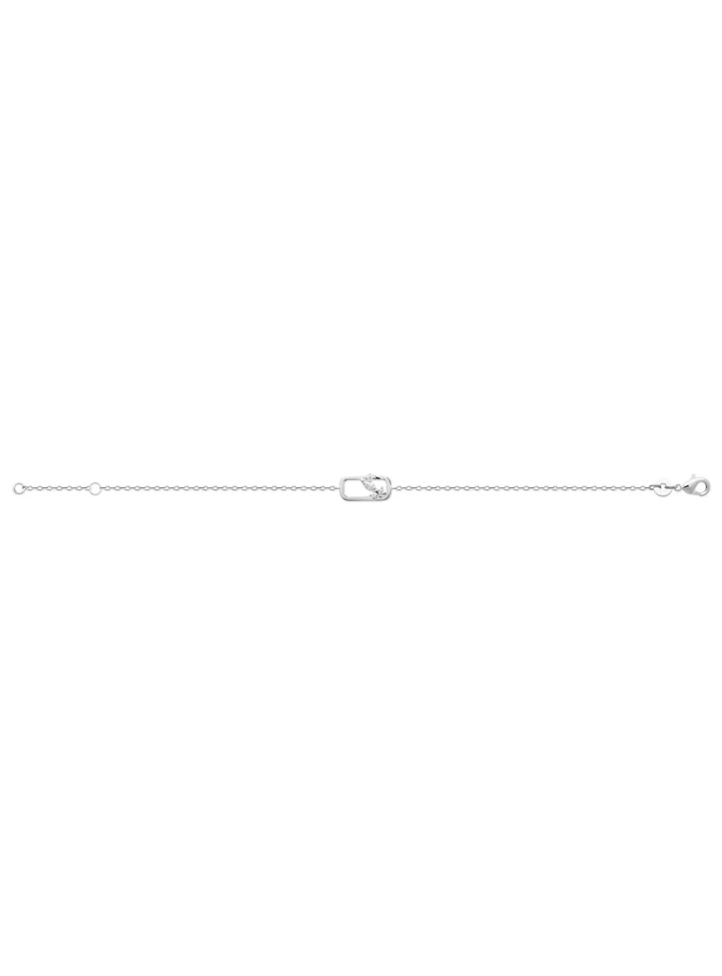 Bracelet Brillaxis rectangulaire argent rhodié_x005f_x000D_design Floral et Oxydes de zirconium