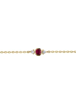 Bracelet Brillaxis rubis et oxydes en or jaune 18k