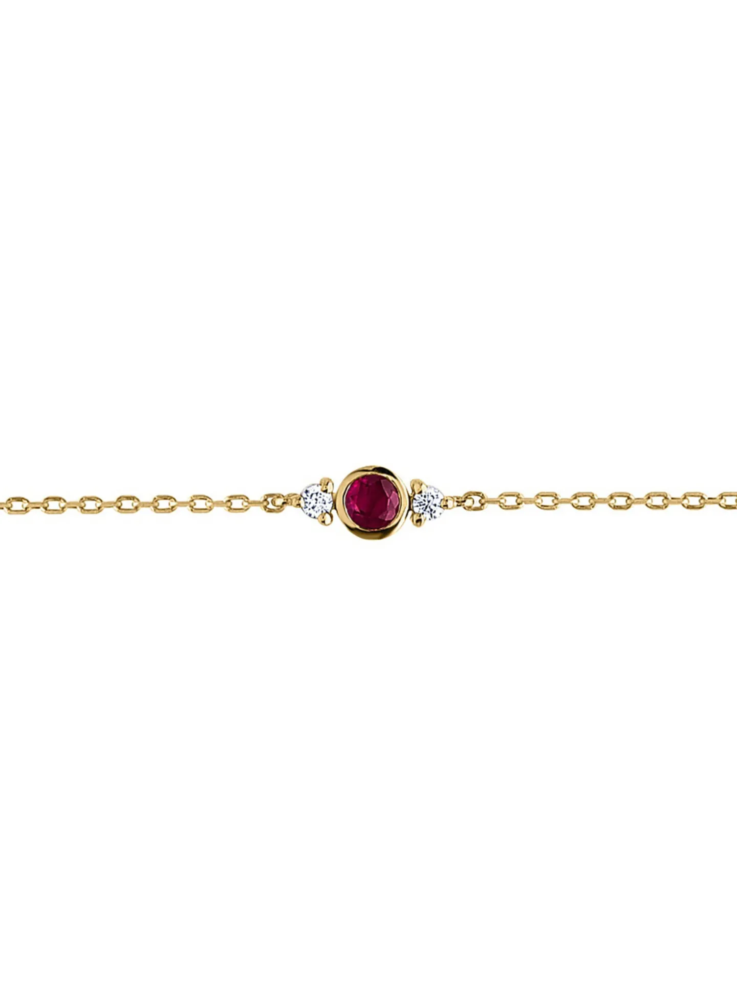 Bracelet Brillaxis rubis et oxydes en or jaune 18k