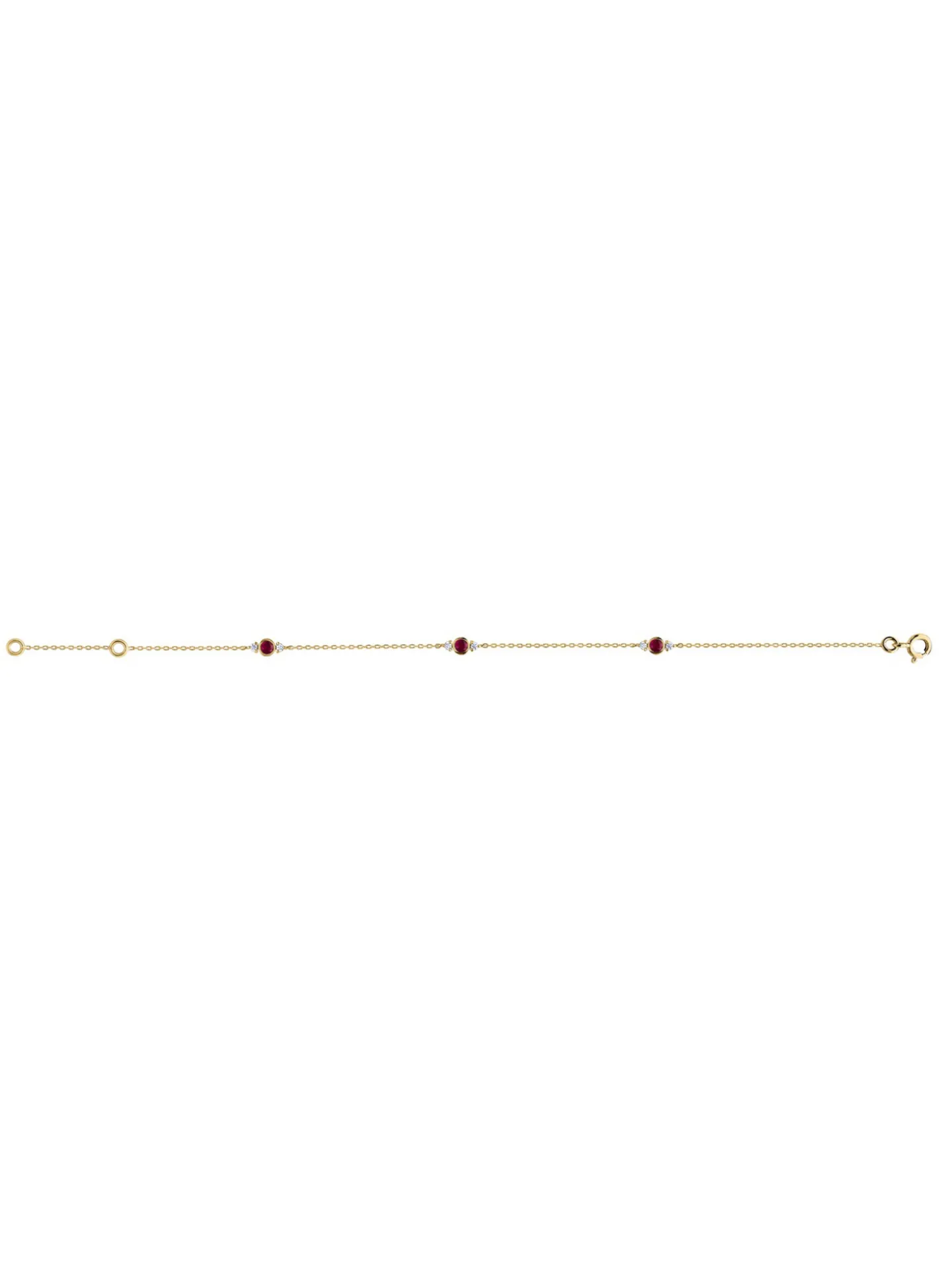 Bracelet Brillaxis rubis et oxydes en or jaune 18k