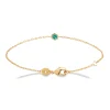 Bracelet Brillaxis solitaire vert plaqué or