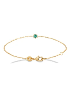 Bracelet Brillaxis solitaire vert plaqué or