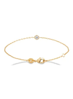 Bracelet Brillaxis solitaire serti clos plaqué or